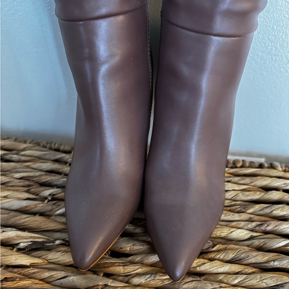 Miss Lola Dark Brown Knee-High Boots - Picture 3 of 5